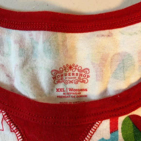 Women’s Wondershop Joyful Print Pajama Set in Red, White and green.  Size 2X - Picture 4 of 8